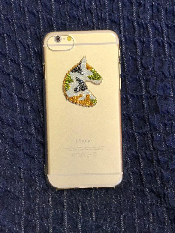 ドレッサージュホース☆スワロフスキー☆クリアiPhoneケース☆iPhone8、iPhoneX対応 5枚目の画像