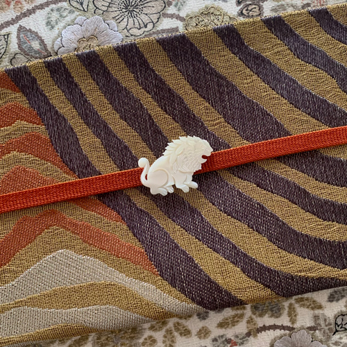 再販＊ビンテージシェルの帯留め 獅子 帯留め キクモモ堂 通販