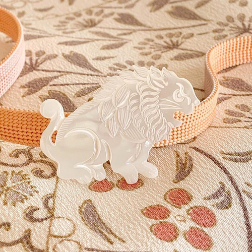 再販＊ビンテージシェルの帯留め 獅子 帯留め キクモモ堂 通販