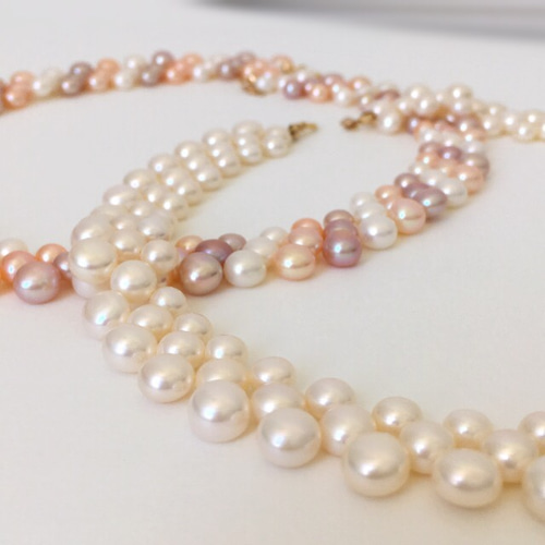 淡水パールの編み込みネックレス 14kgf ネックレス・ペンダント Mizuki