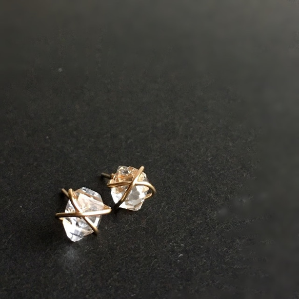 Herkimer 鑽石原石耳環 M 第3張的照片