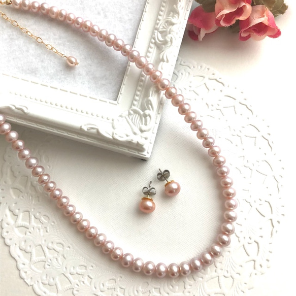 数量限定 福袋 真珠のネックレス〜ピンク 5枚目の画像