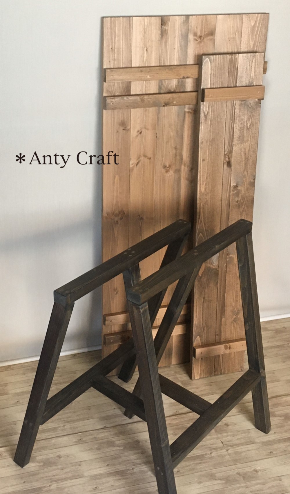 【NEW】アトリエテーブル　棚1枚タイプ　幅120cm ウォルナット色×チャコールブラック 完成品 サイズオーダー可