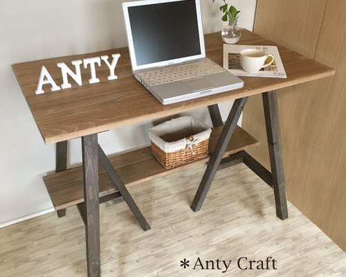 引取可能】アトリエテーブル 幅100cm ウォルナット×チャコールブラック