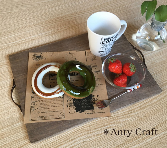 【NEW】桐のカフェ＆モーニングプレート　木製トレイ　カフェトレイ UN 1枚目の画像