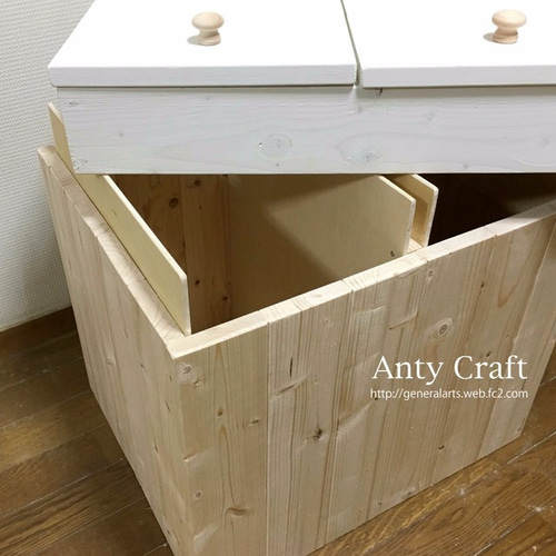 引取可能】分別ゴミ箱 45L×2袋対応 ハンドメイド アンティーク風