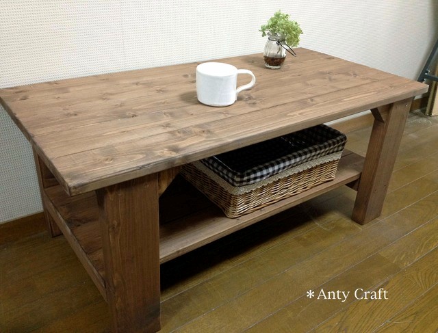 【サイズオーダー可】【引取可能】無垢材 ソファテーブル PC台 コーヒーテーブル 幅90cm UN/UN 完成品