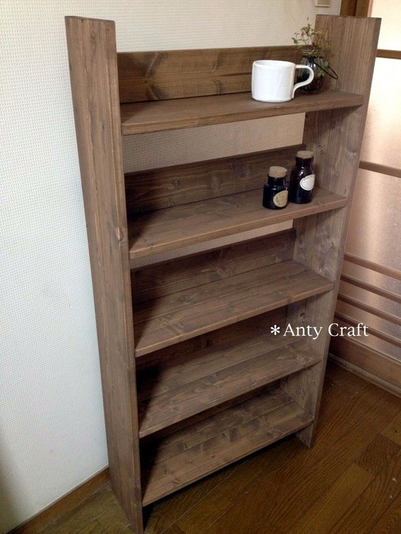 サイズオーダー可】【引取可能】5段飾り棚 DVD収納 本棚 幅60cm UN/UN