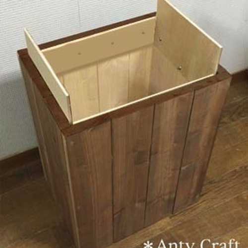 ゴミ箱 45L対応 ハンドメイド アンティーク風ダストボックス UN