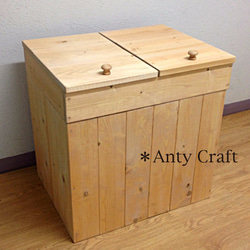 引取可能】分別ゴミ箱 45L×2袋対応 ハンドメイド アンティーク風