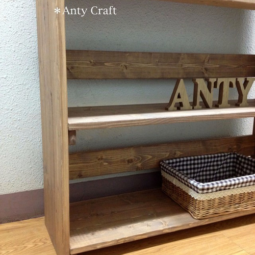 アンティーク風絵本棚（面出し3段+棚2段）幅87cm UN/UN 完成品 本棚 