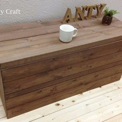 サイズオーダー可】【引取可能】無垢材 アンティーク風収納ベンチ UN