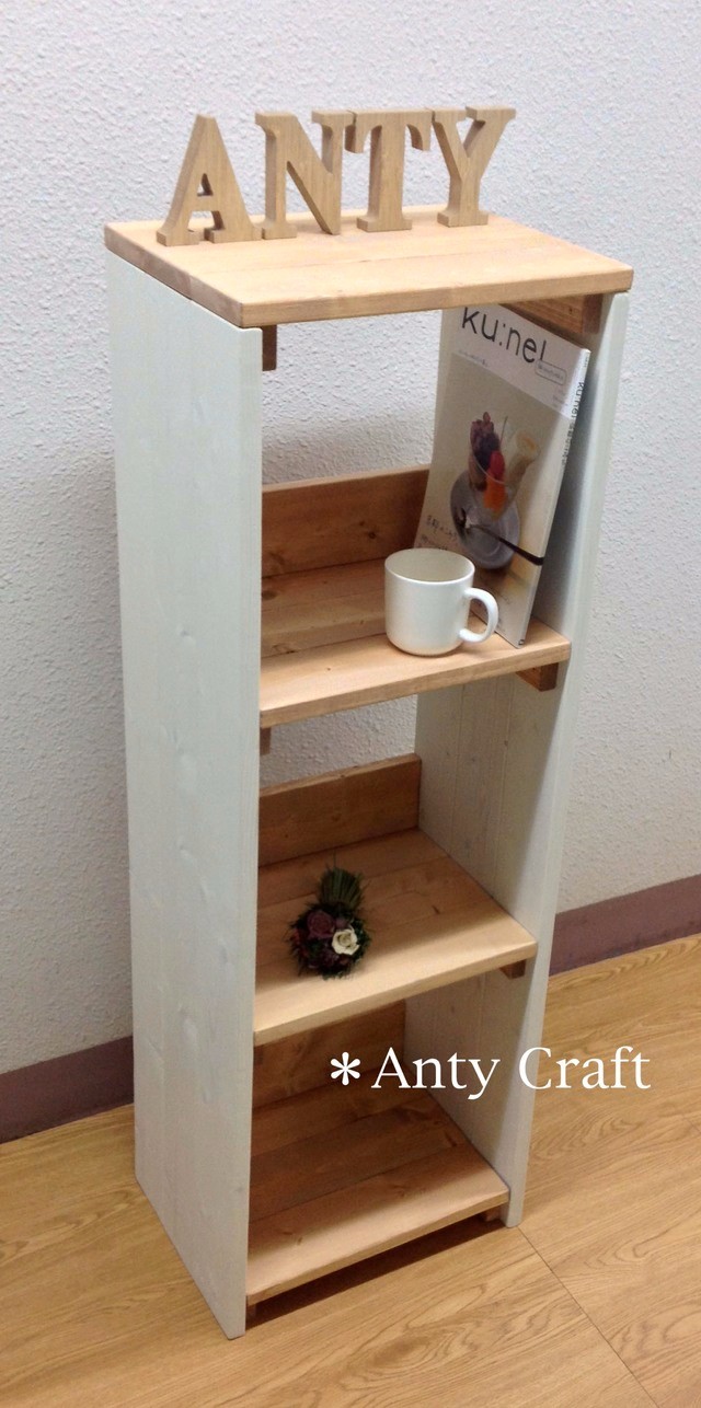 【引取可能】3段収納棚 本棚 飾り棚 幅36cm LO/W 完成品