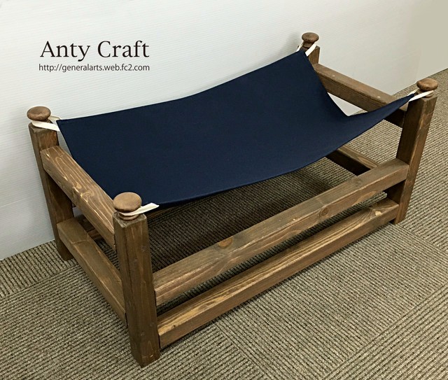 【NEW】【引取可能】ネコ用ハンモック 猫用ベッド ペット用木製ベッド UN 完成品