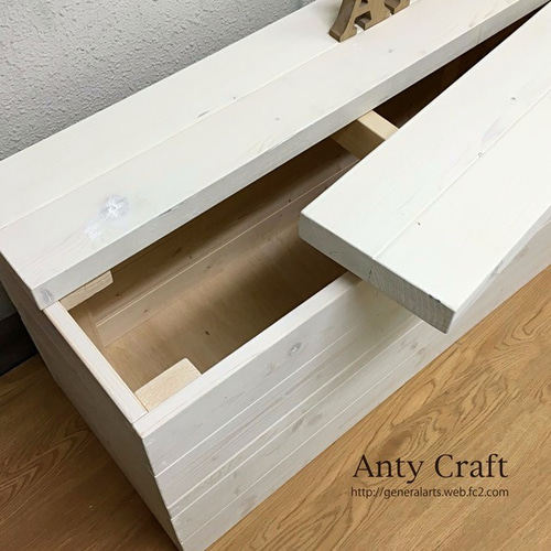 サイズオーダー可】【引取可能】無垢材 アンティーク風収納ベンチ