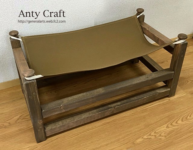【NEW】【引取可能】ネコ用ハンモック 猫用ベッド ペット用木製ベッド UN/OB 完成品