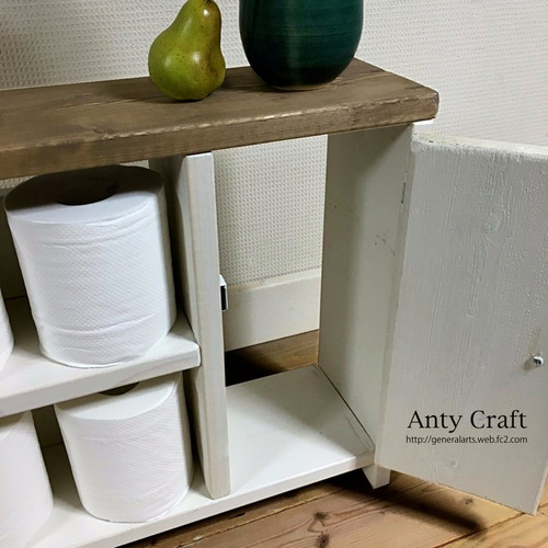 サイズオーダー可】【引取可能】無垢材 目隠し扉がついた！トイレ収納