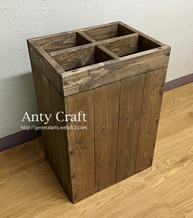 【サイズオーダー可】【引取可能】無垢材　アンティーク風傘立て UN/UN完成品