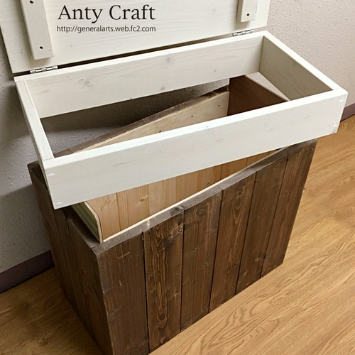 【引取可能】大型のゴミ箱 70L対応 ハンドメイド アンティーク風ダストボックス 引取可能】大型のゴミ箱 70L対応 ハンドメイド アンティーク風