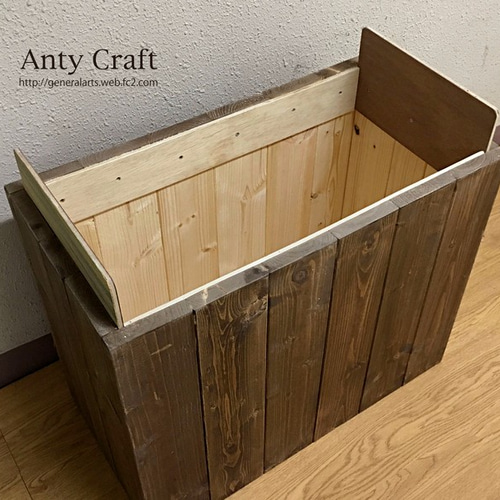 引取可能】大型のゴミ箱 70L対応 ハンドメイド アンティーク風