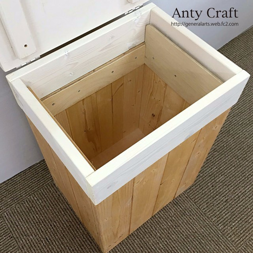 引取可能】ゴミ箱 45L対応 ハンドメイド アンティーク風ダストボックス