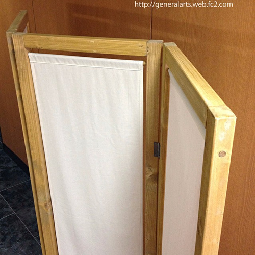 木製パーティション 店舗什器 幅45cm×3面 3つ折りパーテーション 完成