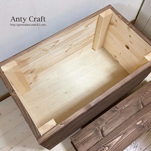 サイズオーダー可】【引取可】無垢材キャスター付おもちゃ収納 収納