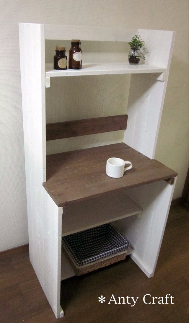 PC台 キッチン台 飾り棚 UN/N 幅64cm 完成品