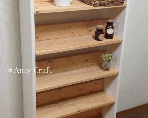 サイズオーダー可】【引取可能】5段飾り棚 DVD収納 本棚 幅60cm LO/W