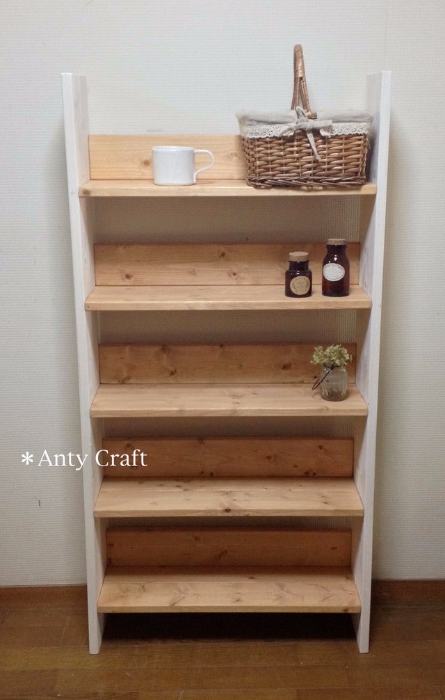 【サイズオーダー可】【引取可能】5段飾り棚 DVD収納 本棚 幅60cm LO/W 完成品