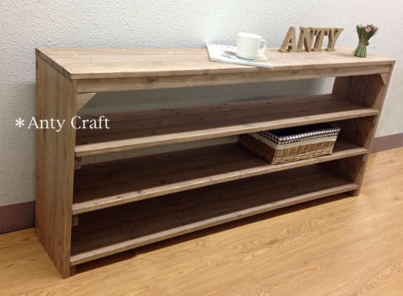 サイズオーダー可】【引取可能】3段収納棚 幅140cm UN/UN 完成品 棚