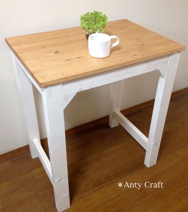 【引取可能】作業台（棚無し） キッチン台 PC台 幅70cm LO/Ｗ 完成品