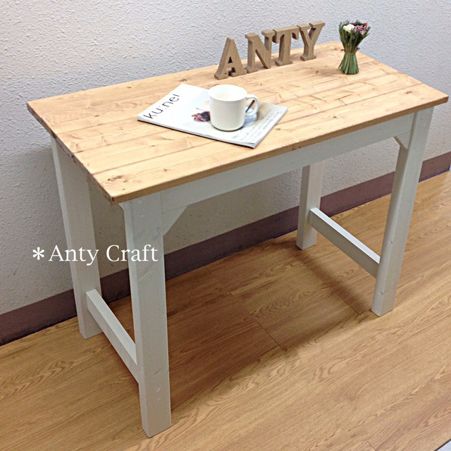 【引取可能】作業台（棚無し） キッチン台 PC台 幅90cm LO/W 完成品