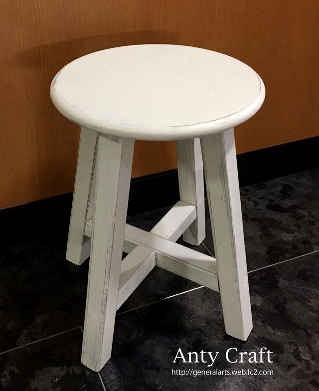 【サイズオーダー可】【引取可能】無垢材 ハンドメイド 木製スツール AW/AW 完成品