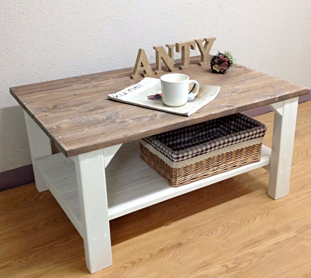 【サイズオーダー可】【引取可能】無垢材 ソファテーブル コーヒーテーブル 幅78cm UN/W 完成品