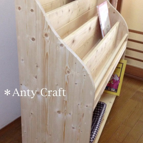 【送料込】無垢材の絵本棚　ハンドメイド作家作品 0_6978851c33ea6b1c096a30a4adde