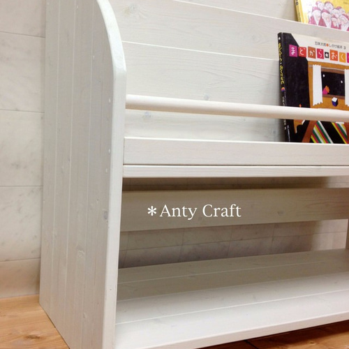サイズオーダー可】無垢材 絵本棚（面出し4段+棚1段）幅87cm W/W