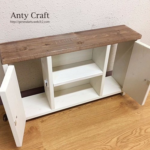 サイズオーダー可】【引取可能】無垢材 トイレ収納棚 目隠し扉2枚付き