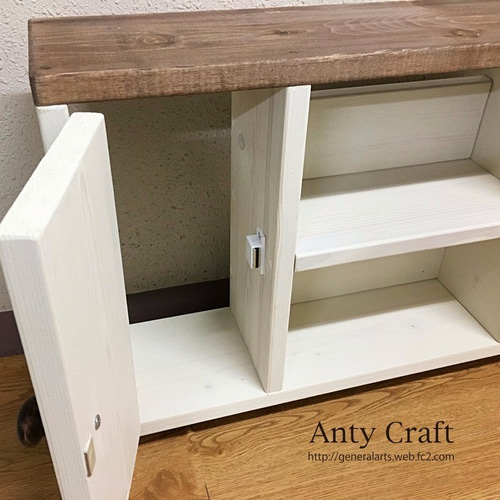 【サイズオーダー可】【引取可能】無垢材　トイレ収納棚　目隠し扉2枚付きで便利！ サイズオーダー可】【引取可能】無垢材 トイレ収納棚 目隠し扉2枚付き