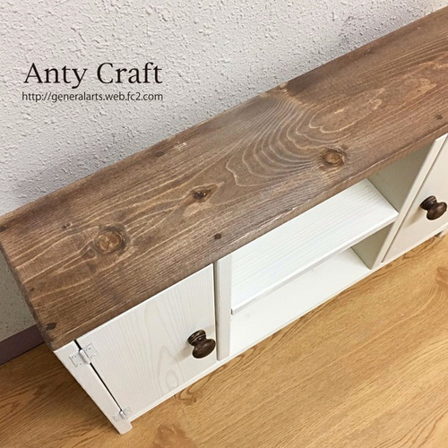 サイズオーダー可】【引取可能】無垢材 トイレ収納棚 目隠し扉2枚付き