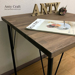 【NEW】鉄脚テーブル カフェテーブル アイアン家具 完成品（60.5×60.5cm）   UN/BK 完成品 2枚目の画像