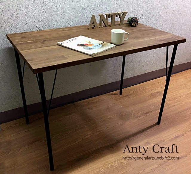 【NEW】鉄脚テーブル カフェテーブル アイアン家具 （100×60.5cm）UN/BK