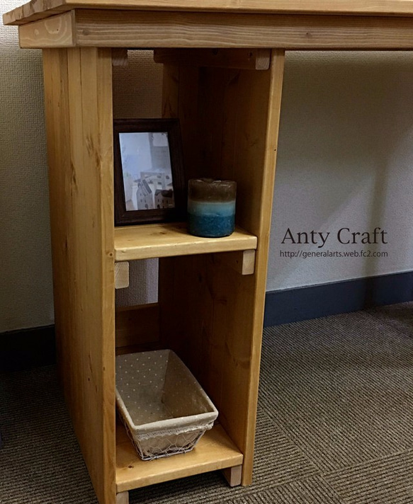 棚＆脚分離タイプの作業台 ミシン台 展示台 幅120cm ライトオーク ライトオーク