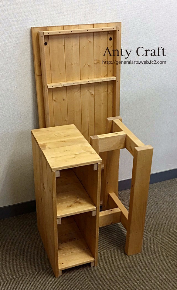 棚＆脚分離タイプの作業台 ミシン台 展示台 幅120cm ライトオーク ライトオーク