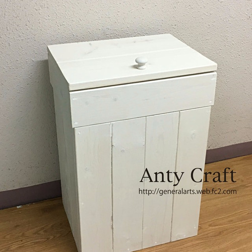 引取可能】ゴミ箱 45L対応 ハンドメイド アンティーク風ダストボックス