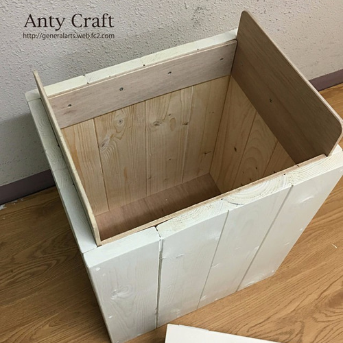 引取可能】ゴミ箱 45L対応 ハンドメイド アンティーク風ダストボックス