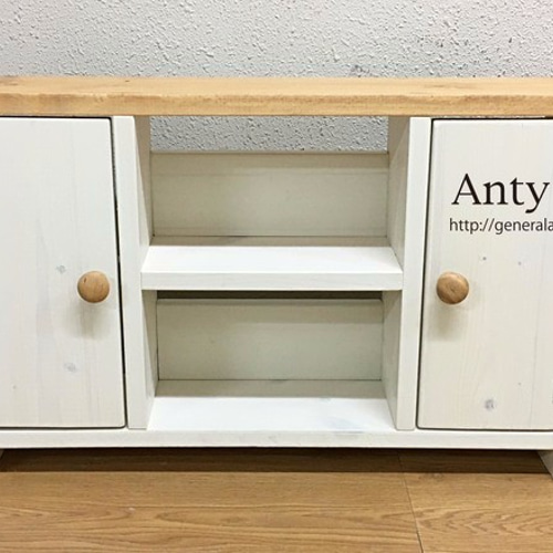 サイズオーダー可】【引取可能】無垢材 トイレ収納棚 目隠し扉2枚付き