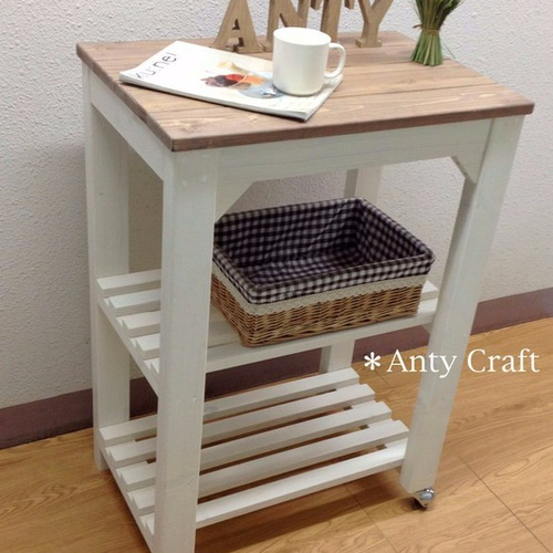 こむぎ様 オーダー注文専用❗️ あっきー様オーダーメイド品 スリムワゴン 完成品 棚・シェルフ