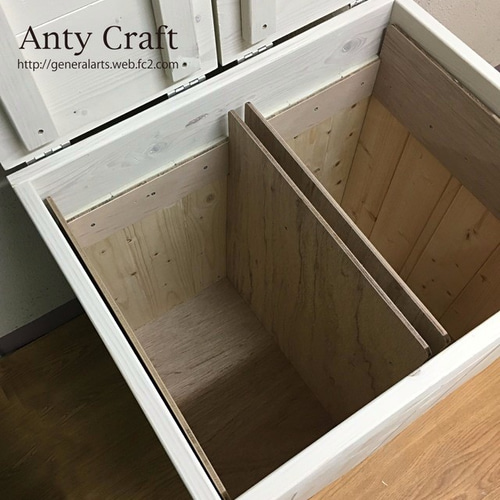 分別ゴミ箱 45L×2袋対応 ハンドメイド アンティーク風