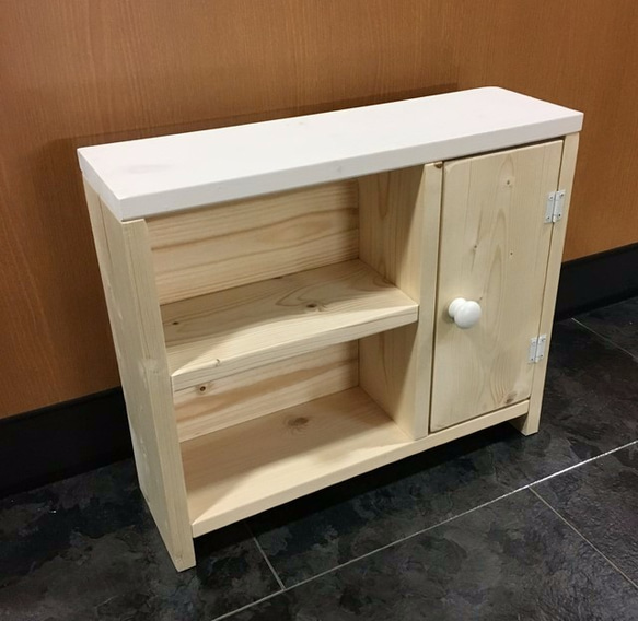 サイズオーダー可】【引取可能】無垢材 目隠し扉がついた！トイレ収納